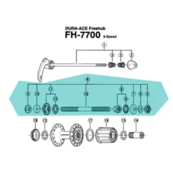 Axe Roue Arrière Shimano Y3A09802