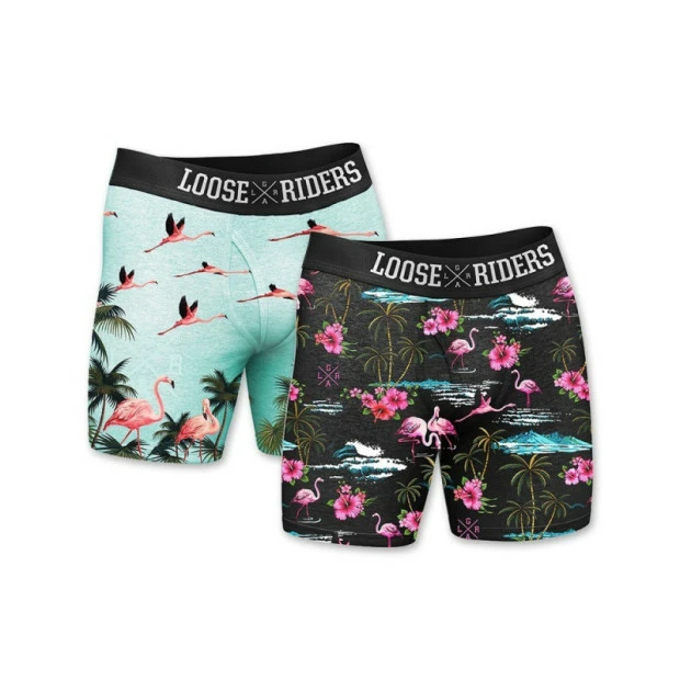 Boxer Loose Riders Bleu Flamants Roses + Noir Flamants Roses 3 Boxer Loose Riders Bleu Flamants Roses + Noir Flamants Roses