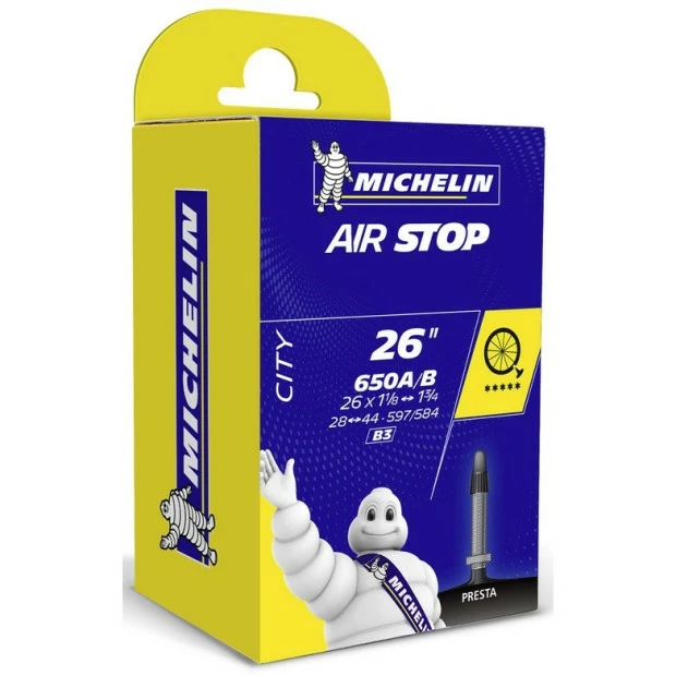 Chambre à Air Michelin AIRSTOP B3 650x28A/42B Presta 3 Chambre à Air Michelin AIRSTOP B3 650x28A/42B Presta