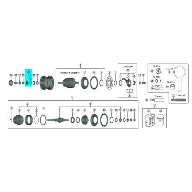 Cône Gauche Shimano Nexus SG-S7000-8 - Y31L98040 3 Cône Gauche Shimano Nexus SG-S7000-8 - Y31L98040
