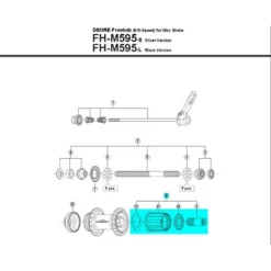 Corps Roue Libre Shimano FH-M595 - Y3SW98050