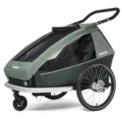 Remorque Enfant Biplace Croozer Vaaya 2 Vert Kaki
