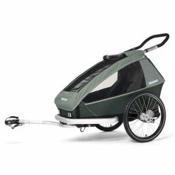 Remorque Enfant Monoplace Croozer Vaaya 1 Vert Kaki