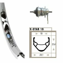 Shimano / Ryde Roue Arrière Shimano/Rigida Nexus 7 V 24' - Rétropédalage