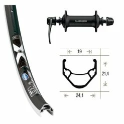 Shimano / Ryde Roue Avant Shimano HB-T3000 / Ryde 28' X-star 19 - 19-622