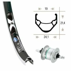 Xxcycle Roue Dynamo 24' Shimano DH3N20 Rigida X-Star 19 (507-19) Noir