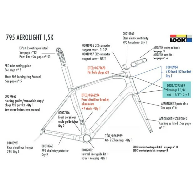 Roulement Jeu De Direction Look Head Fit 3 - DTCD/0277669 3 Roulement Jeu De Direction Look Head Fit 3 - DTCD/0277669